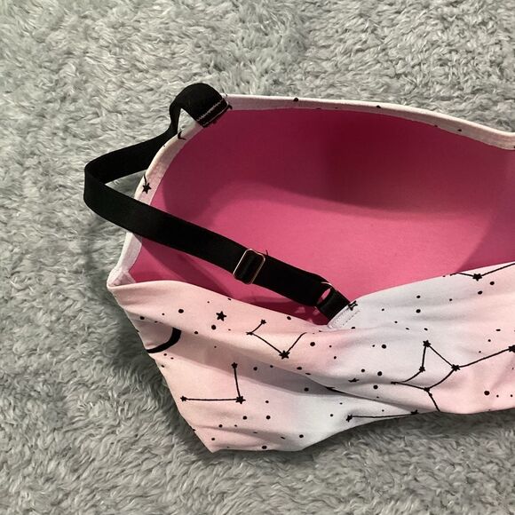 PINK Victoria's Secret Loungin' Scoop lightly lined bra Celestial Print Sz L - Picture 5 of 8